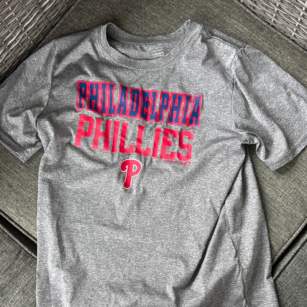 Philadelphia Phillies Kids Gray T-Shirt youth xl genuine team athletics